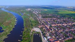 Luftbild der Stadt Aken, Foto: Stadt Aken 