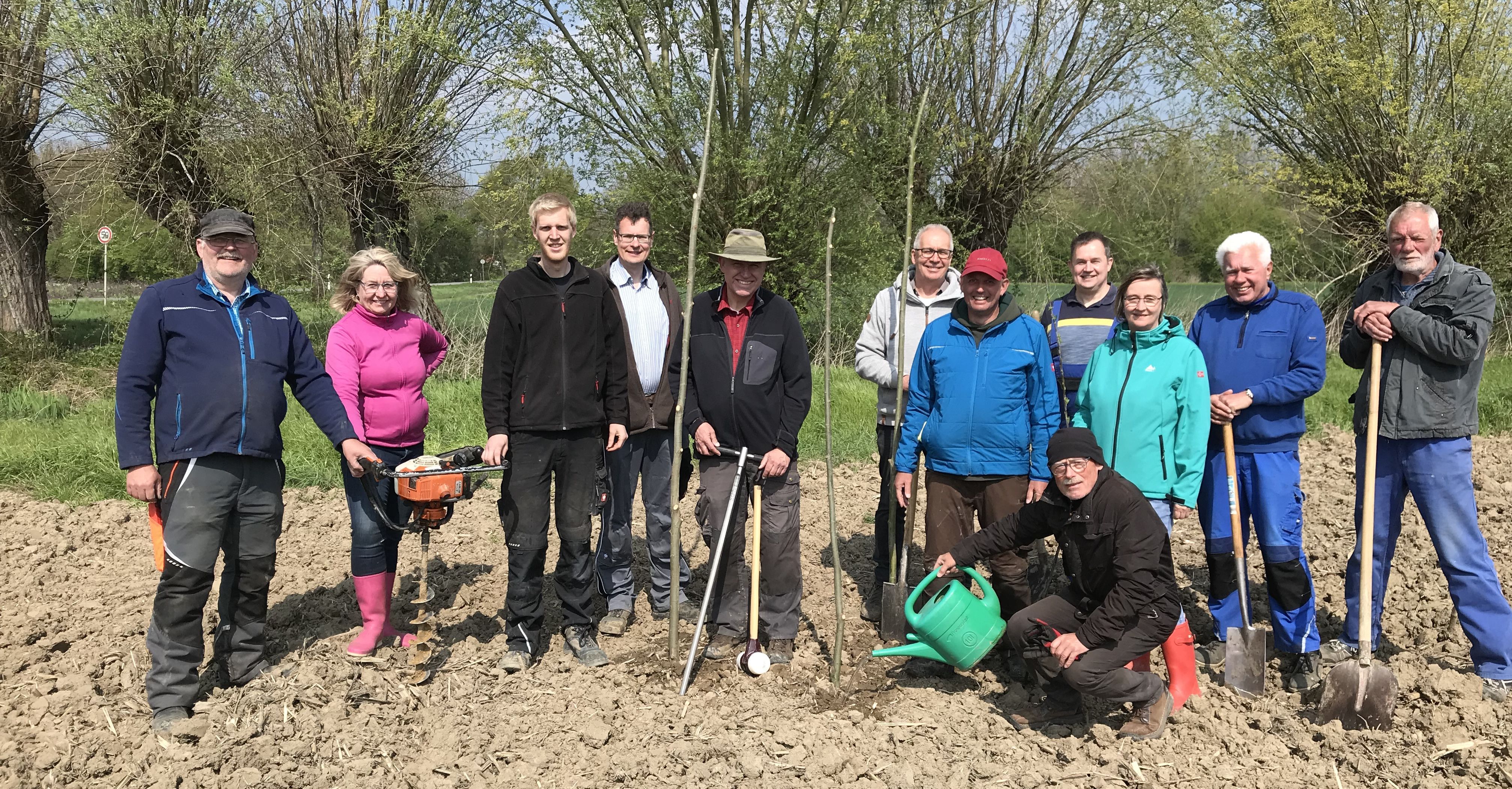 Bäume und Weiden am Glasebach gepflanzt. Ehrenamtliche unterstützen bei Etablierung städtischer Ausgleichsmaßnahmen