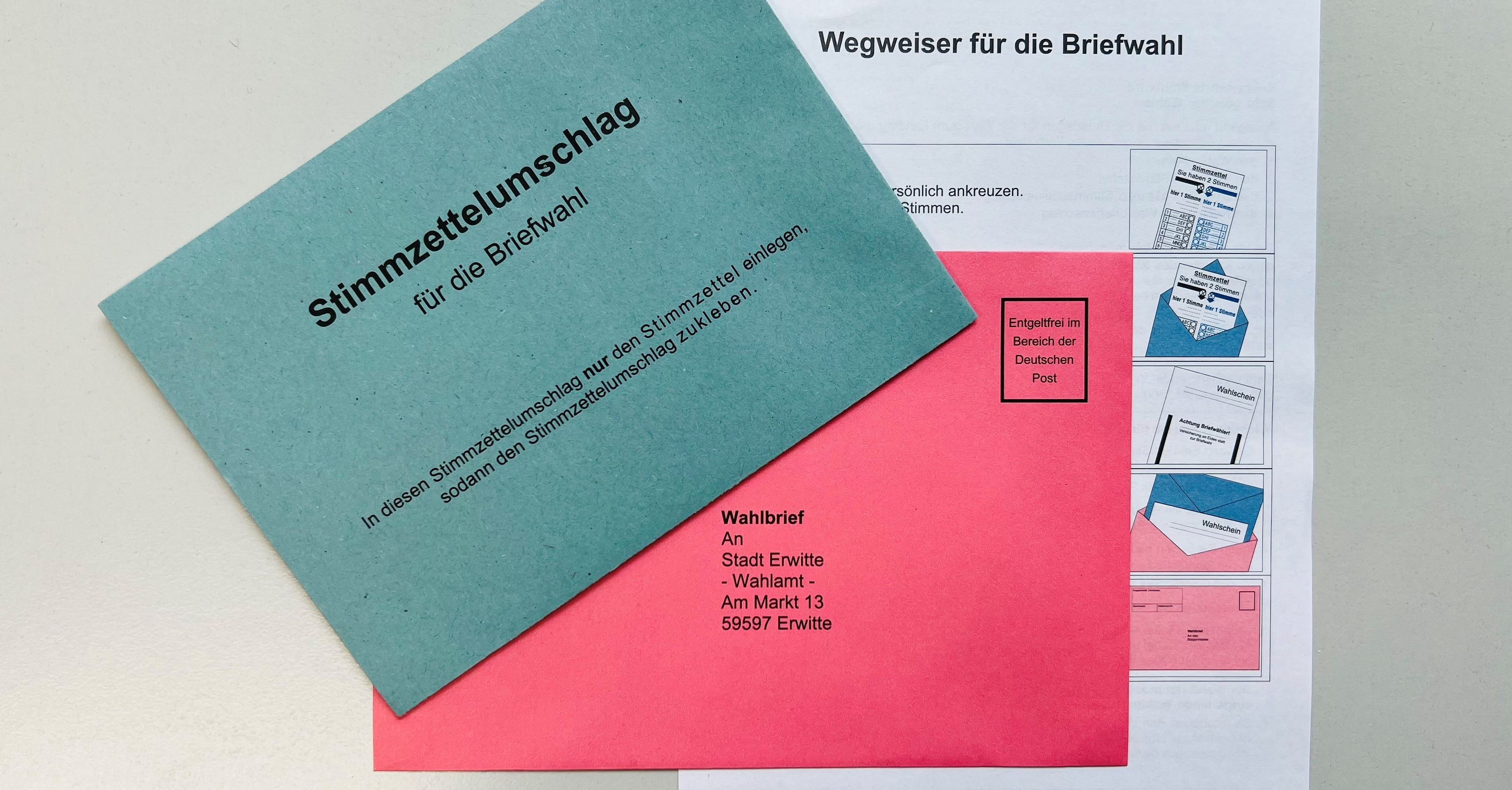 Briefwahlumschläge, Foto: Stadt Erwitte
