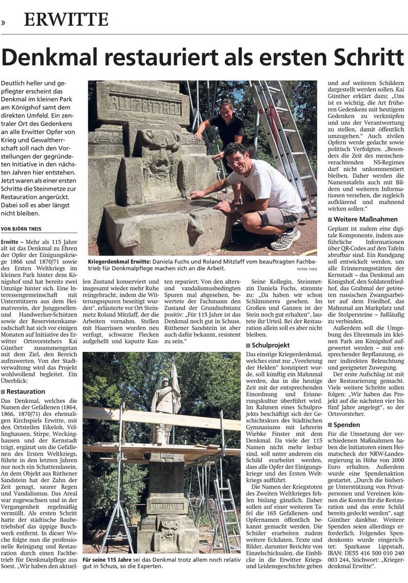 Auszug aus der Tageszeitung "Der Patriot" Nr. 169 vom 23.07.2022 (Quelle: Der Patriot)