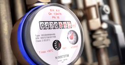 new water meter close up - Sanitary equipment. 3d rendering